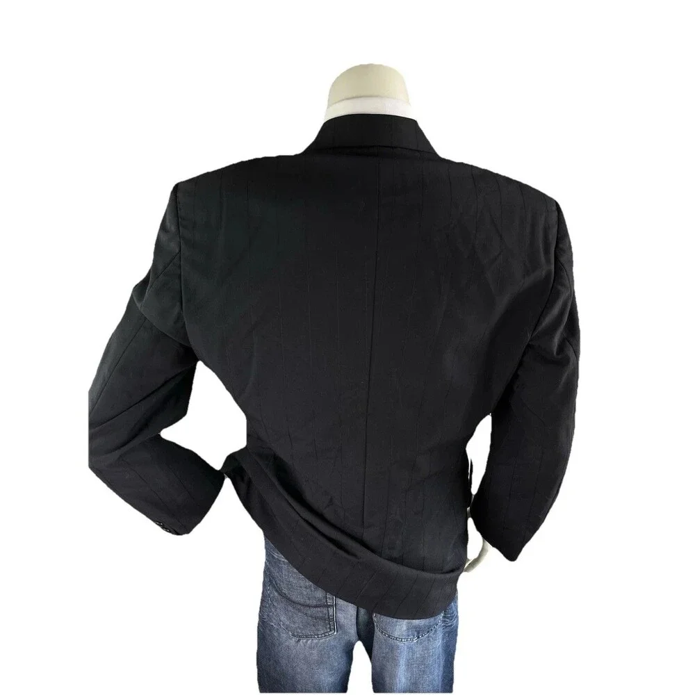Lubiam Blazer Men 38R Double Breasted Subtle Striped Coat Jacket Made In Italy